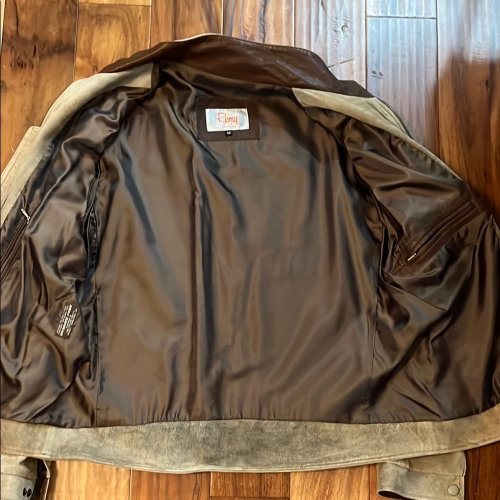 Tan Lightweight Suede Shirt Jacket with Standing Collar - Picture 2 of 8
